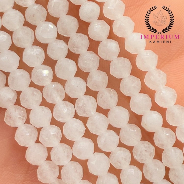 Jadeit Biały / kulka fasetowana / ok. 3mm