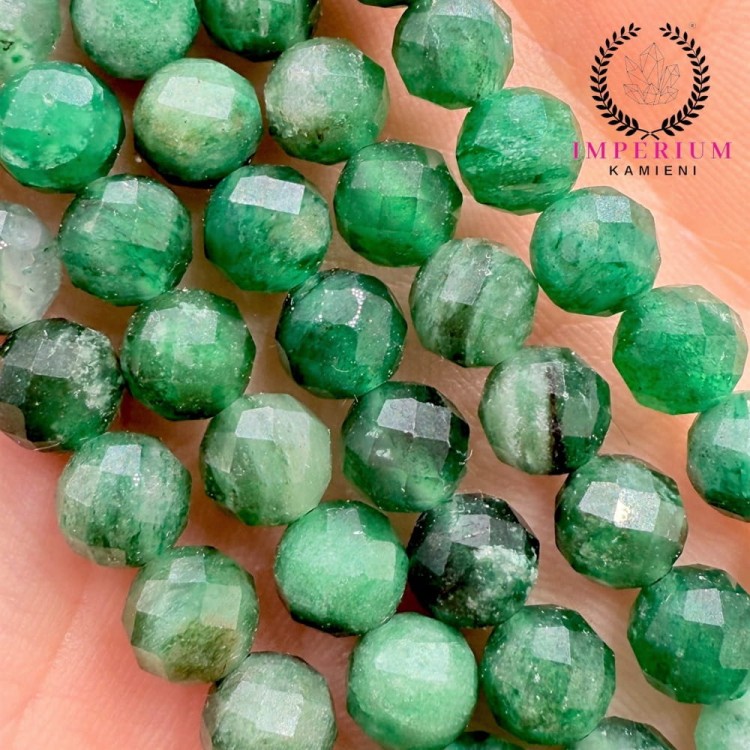Jadeit Afrykański / kulka fasetowana / ok. 6mm