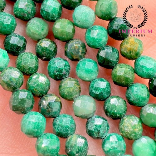 Jadeit Afrykański / kulka fasetowana / ok. 4mm