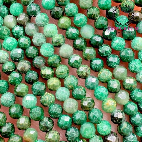 Jadeit Afrykański / kulka fasetowana / ok. 3mm
