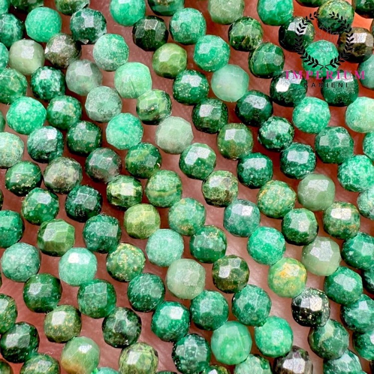 Jadeit Afrykański / kulka fasetowana / ok. 3mm