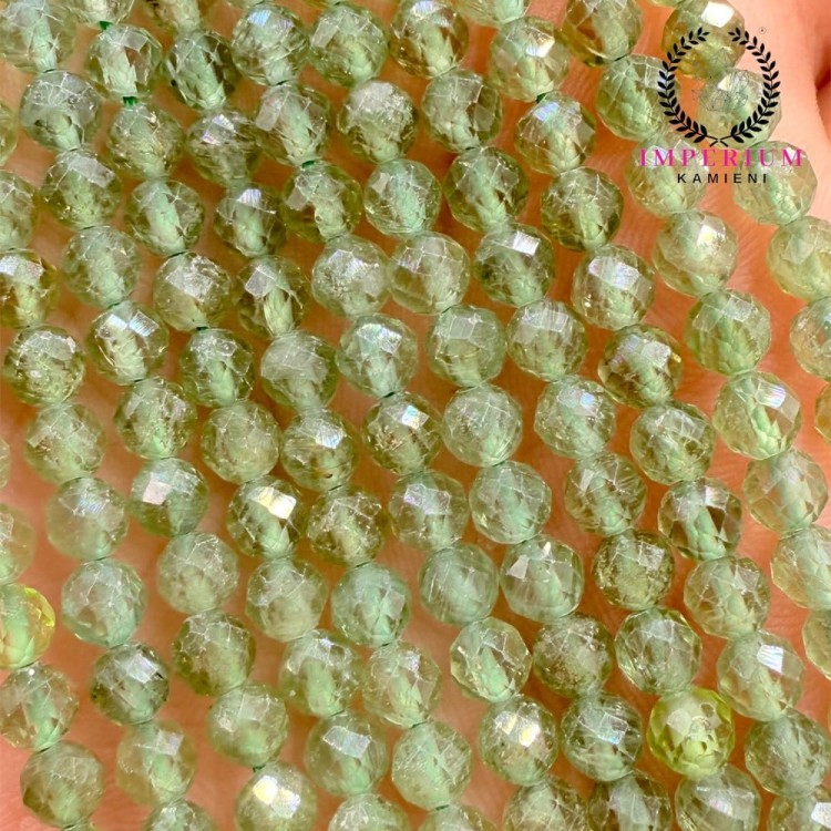 Apatyt Zielony / kulka fasetowana / ok. 4mm