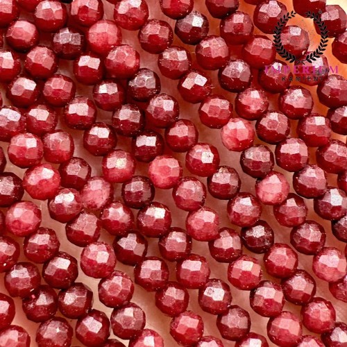 Jadeit Dark Wine / kulka fasetowana / ok. 3mm