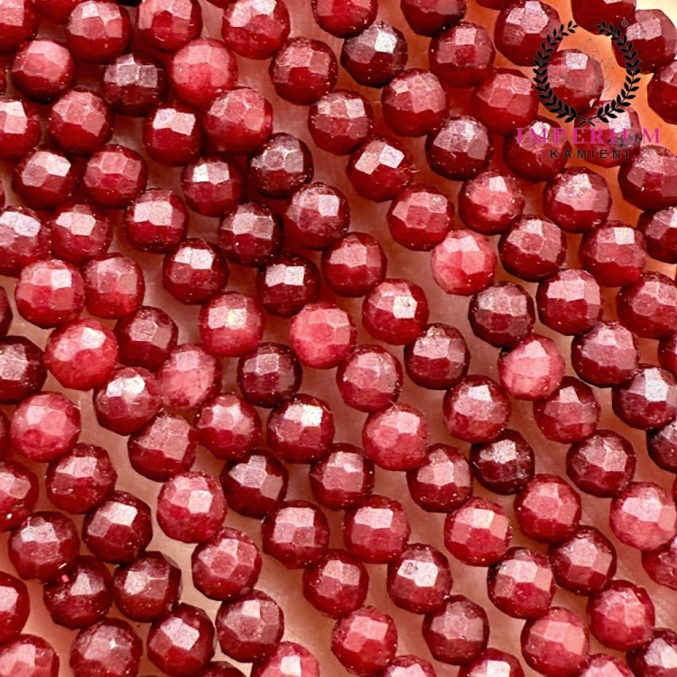 Jadeit Dark Wine / kulka fasetowana / ok. 3mm