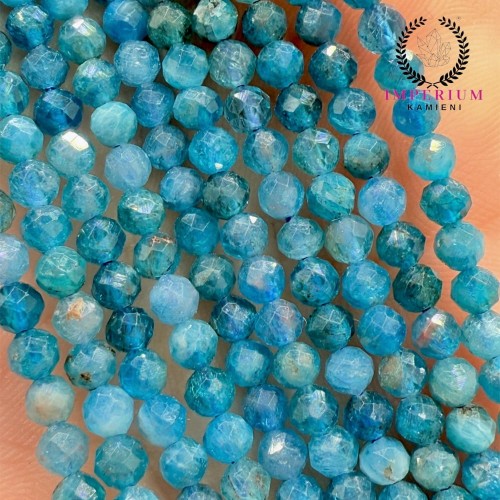 Apatyt niebieski / kulka fasetowana / ok. 3mm