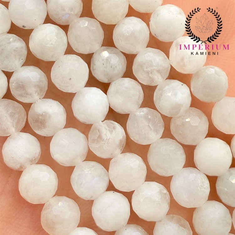 Kamień Księżycowy / kulka fasetowana / ok. 6mm