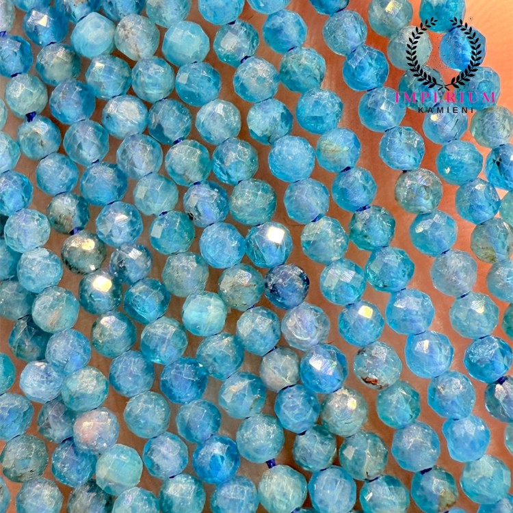 Apatyt niebieski / kulka fasetowana / ok. 2mm