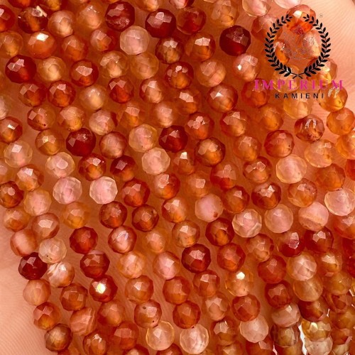 Agat Karneol / kulka fasetowana / ok. 4mm