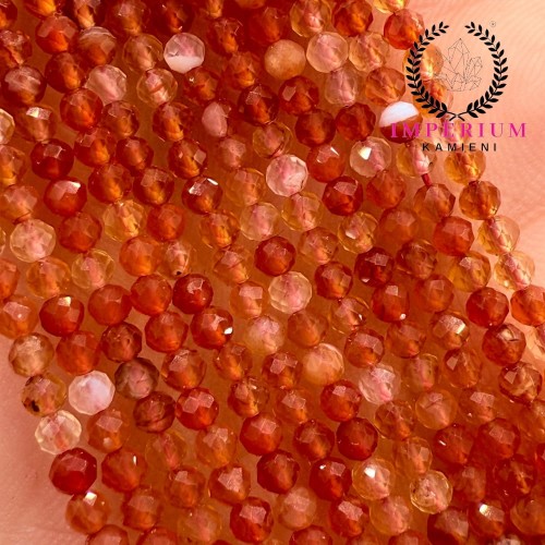 Agat Karneol / kulka fasetowana / ok. 2mm