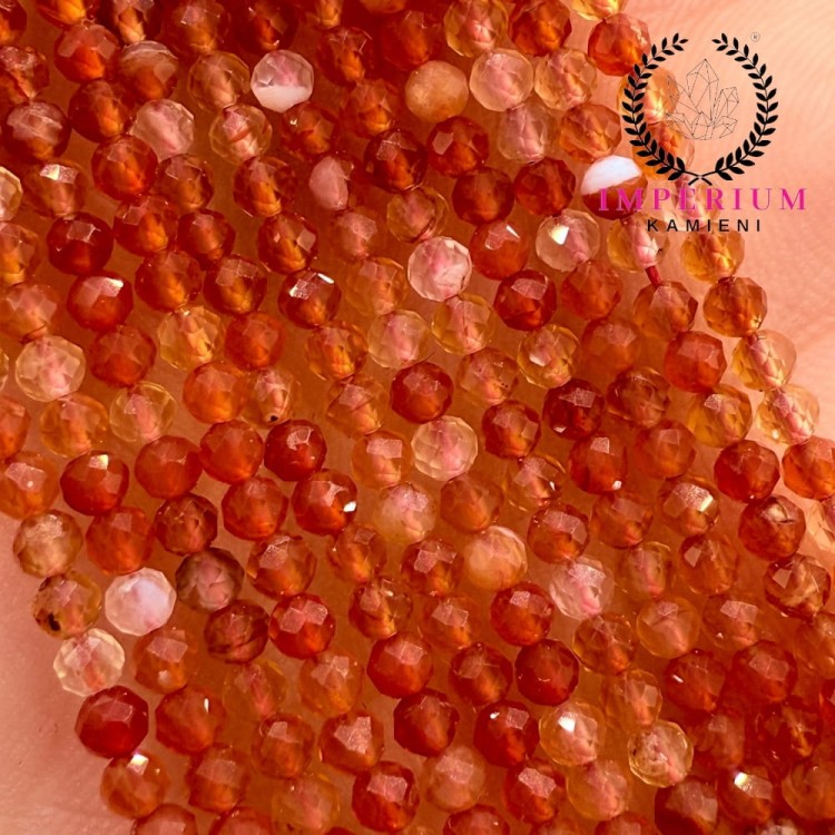 Agat Karneol / kulka fasetowana / ok. 2mm