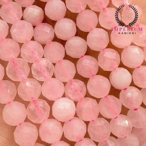 Kwarc Różowy / kulka fasetowana / ok. 6mm