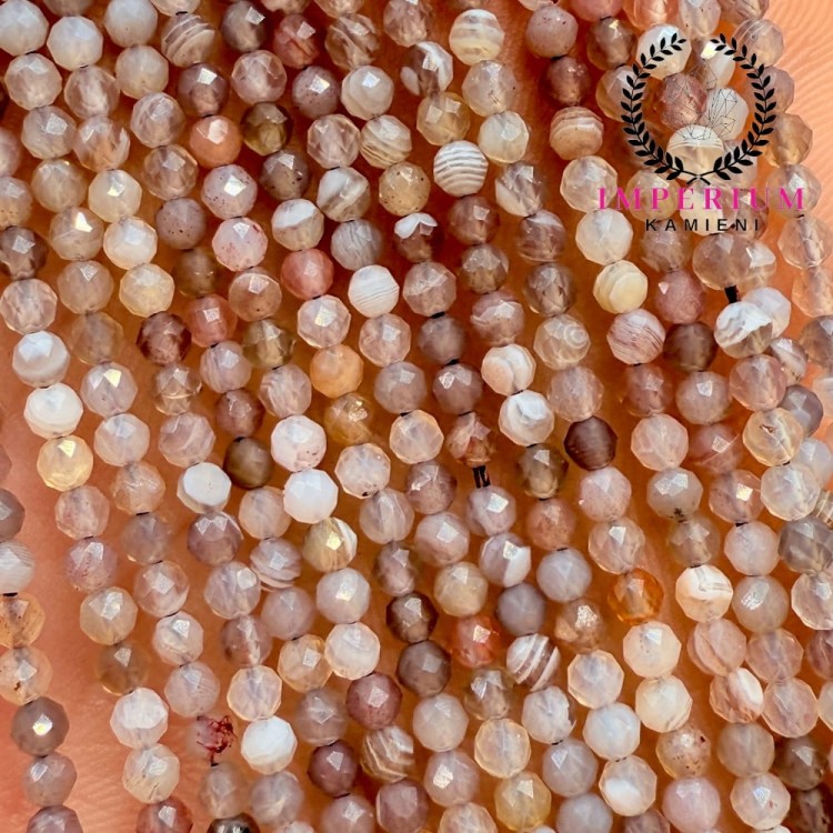 Agat botswana / kulka fasetowana / ok. 2mm