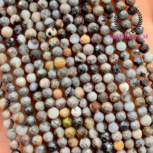 Agat granitowy / kulka fasetowana / ok. 3 mm