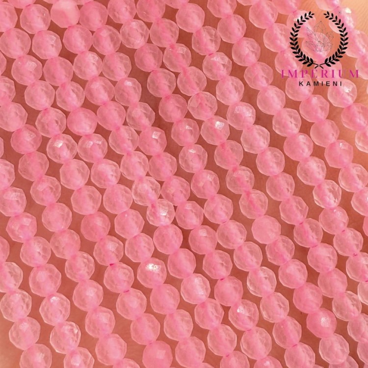 Kwarc Różowy / kulka fasetowana / ok. 3mm