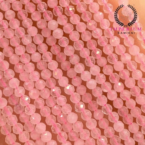 Kwarc Różowy / kulka fasetowana / ok. 2mm