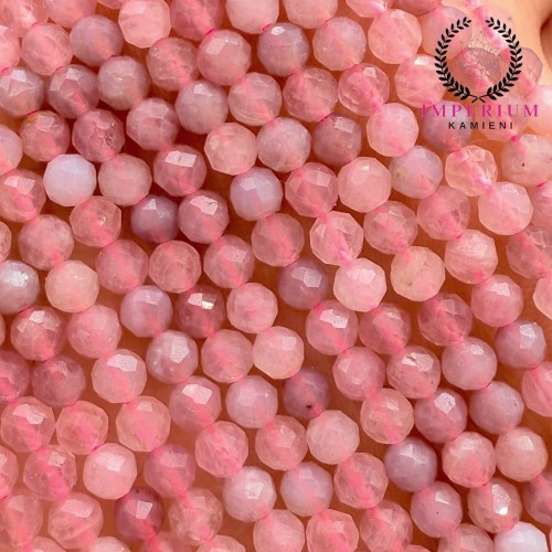 Kwarc różowy z Madagaskaru / kulka fasetowana / ok. 3mm