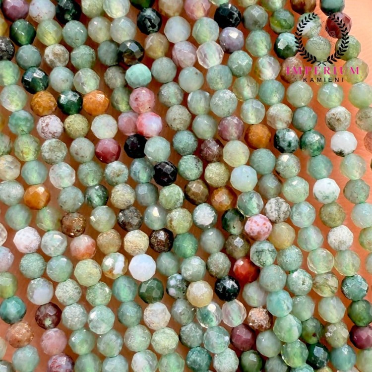 Agat Indyjski / kulka fasetowana / ok. 3mm