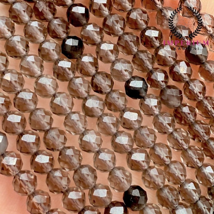 Kwarc Dymny / kulka fasetowana / ok. 4mm