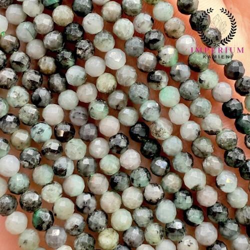 Szmaragd / kulka fasetowana / ok. 3mm