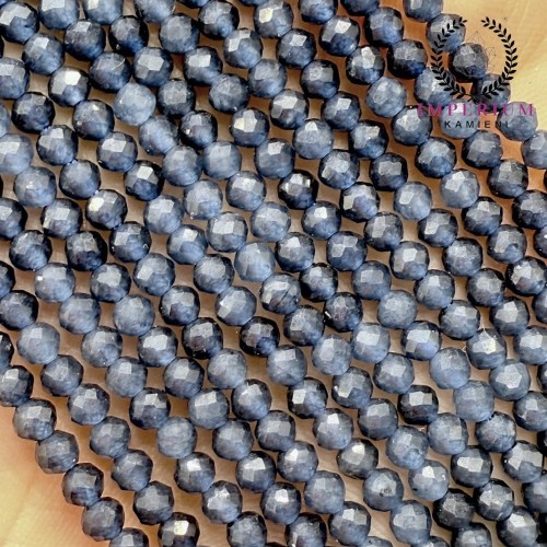 Jadeit Dark Blue / kulka fasetowana / ok. 2mm