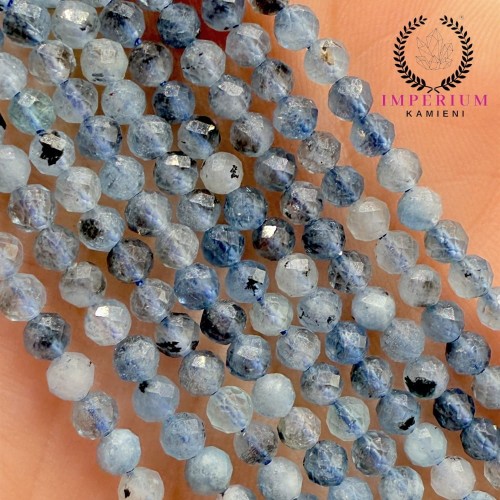 Akwamaryn ciemny / kulka fasetowana / ok. 3mm