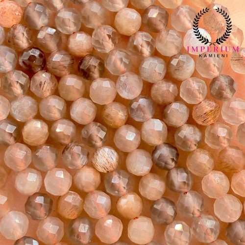 Kamień Słoneczny i Księżycowy (mix) / kulka fasetowana / ok. 4mm