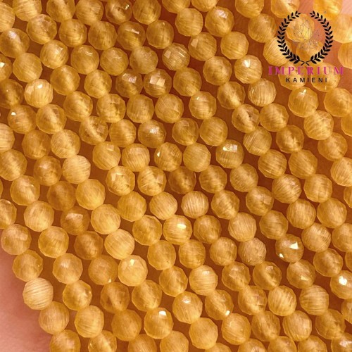 Kwarc żółty / kulka fasetowana / ok. 2mm