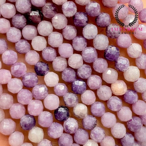 Lepidolit / kulka fasetowana / ok. 4mm