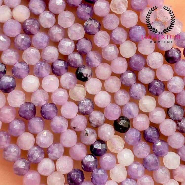 Lepidolit / kulka fasetowana / ok. 3mm