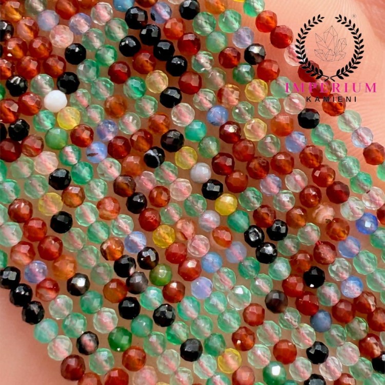MIX kamieni / kulka fasetowana / ok. 2 mm