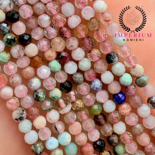 MIX kamieni / kulka fasetowana / ok. 3 mm