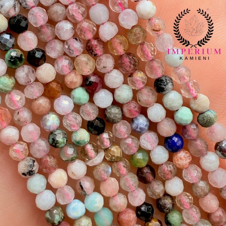 MIX kamieni / kulka fasetowana / ok. 3 mm