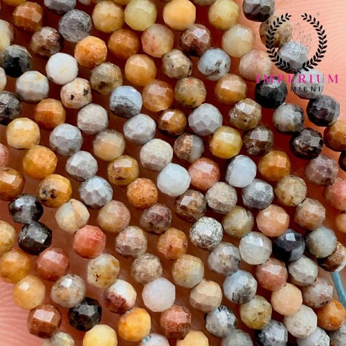 Opal Żółty Ciemny / kulka fasetowana / ok. 3mm