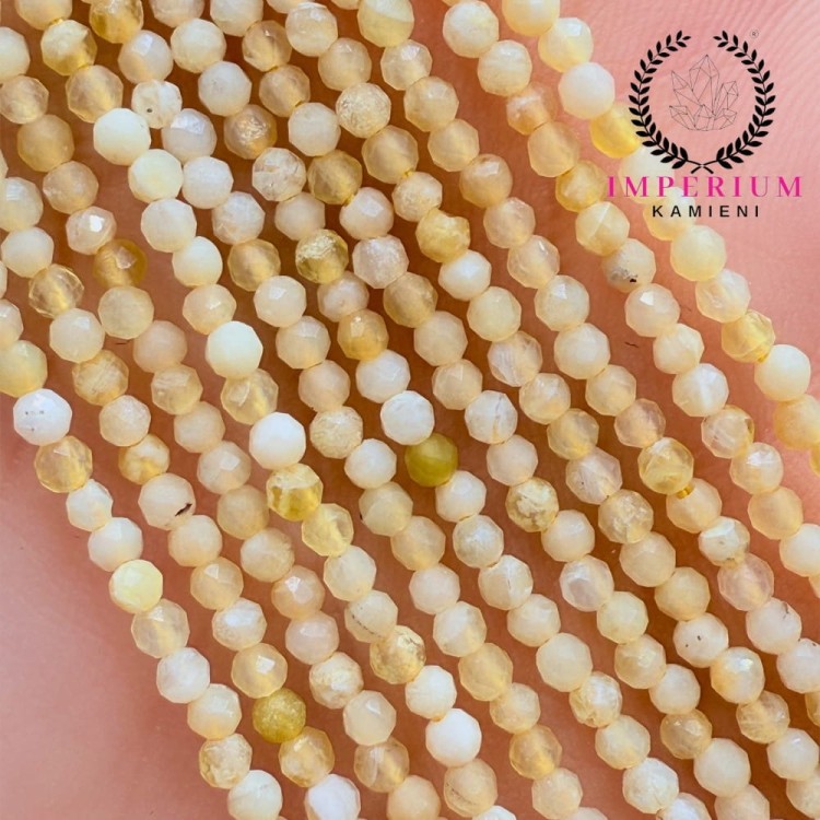 Opal żółty / kulka fasetowana / ok. 2 mm