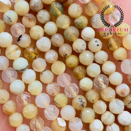 Opal żółty / kulka fasetowana / ok. 4 mm