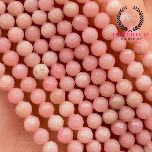 Opal różowy / kulka fasetowana / ok. 4mm