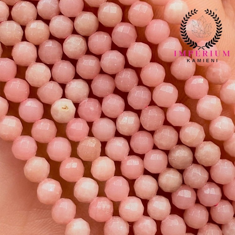 Opal różowy / kulka fasetowana / ok. 4mm