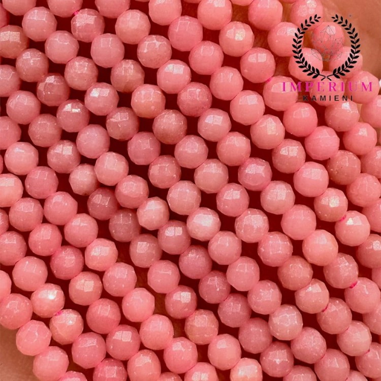 Opal różowy / kulka fasetowana / ok. 3mm