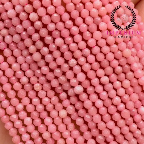 Opal różowy / kulka fasetowana / ok. 2mm