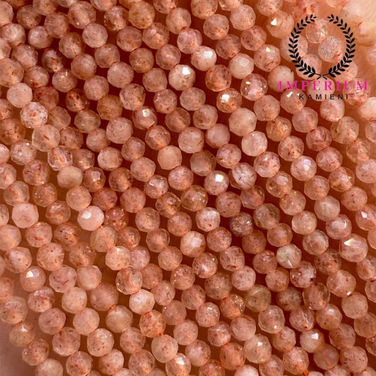 Kamień Słoneczny / kulka fasetowana / ok. 2mm