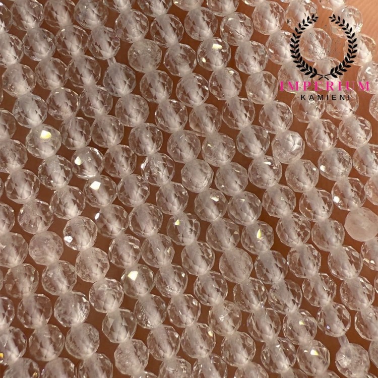 Topaz Biały / kulka fasetowana / ok. 2mm