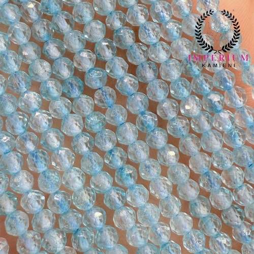 Topaz Błękitny Ciemny / kulka fasetowana / ok. 3mm