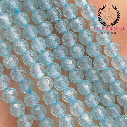 Topaz Błękitny Ciemny / kulka fasetowana / ok. 4mm