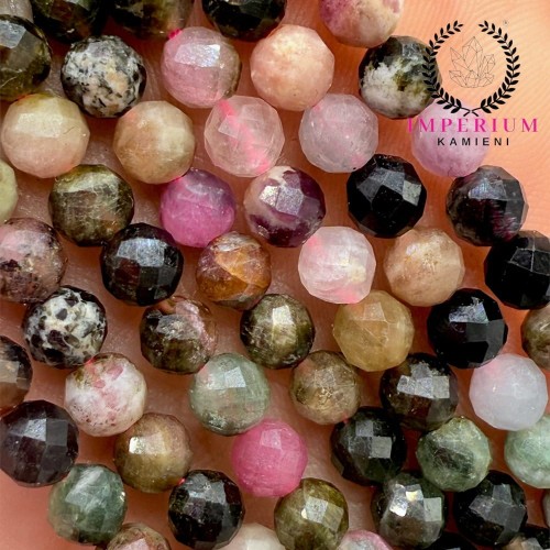 Turmalin Mix Kolorów / kulka fasetowana / ok. 5mm