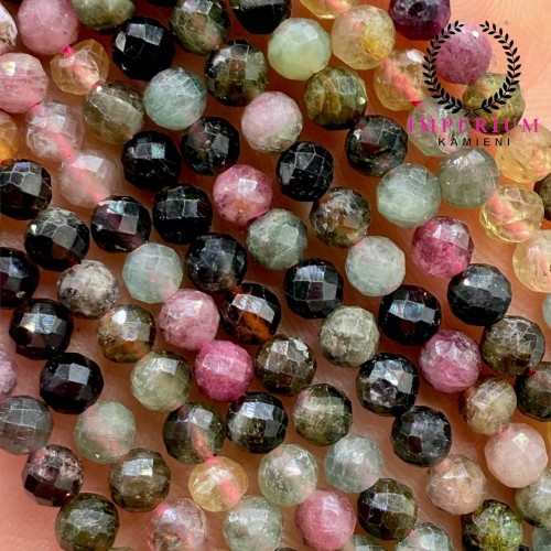Turmalin Mix Kolorów / kulka fasetowana / ok. 4mm