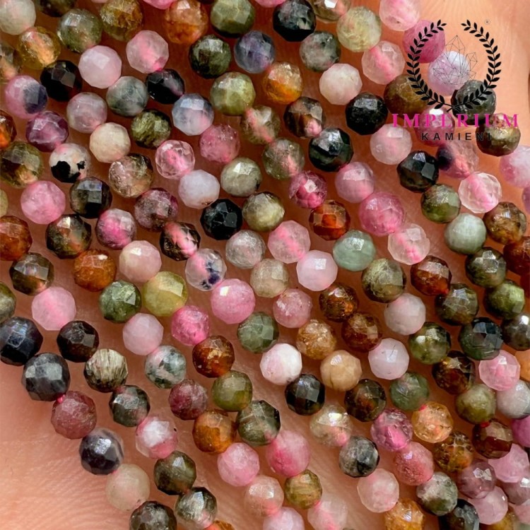 Turmalin Mix Kolorów / kulka fasetowana / ok. 3mm
