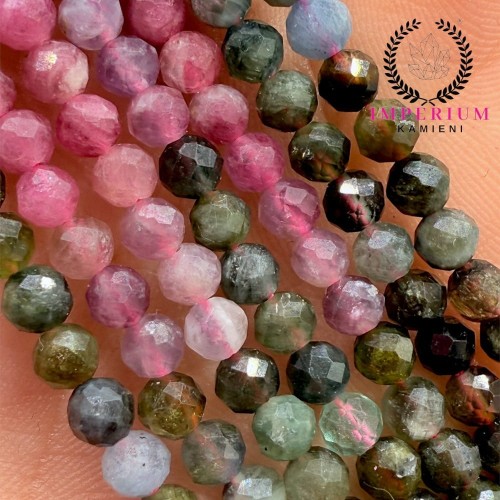 Turmalin Arbuzowy / kula fasetowana / ok. 4mm