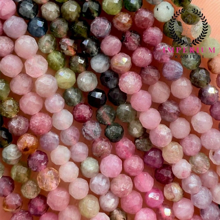 Turmalin Arbuzowy / kulka fasetowana / ok. 3mm