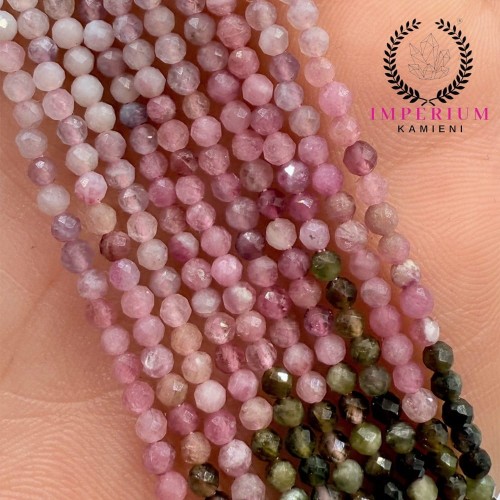 Turmalin Arbuzowy / kulka fasetowana / ok. 2mm