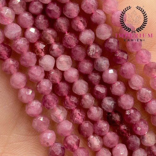 Turmalin Różowy / kulka fasetowana / ok. 4mm